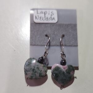 Heart-Shaped Lapis Earrings